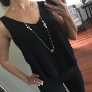 2/$20 New long silver & clear stone necklace